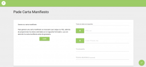 Pantalla inicial del portal Pade Carta Manifiesto